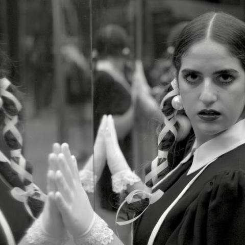 A still from Ava Della Pietra's music video for "Marionette."